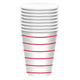 Tableware - Cups Apple Red Stripes Paper Cups FSC 266ml 8pk