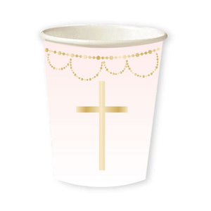 Tableware - Cups Botanical Celebration Pink Paper Cups FSC 237ml 8pk