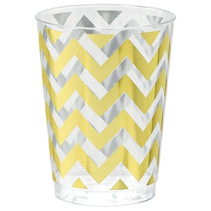 Tableware - Cups Gold Premium Chevron Tumbler 295ml 20pk