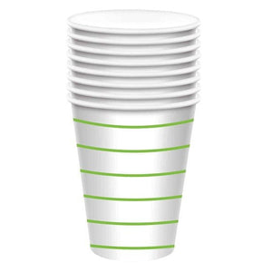 Tableware - Cups Kiwi HC Stripe Paper Cups FSC 266ml 8pk