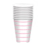 New Pink HC Stripe Paper Cups 266ml 8pk