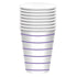 New Purple HC Stripe Paper Cups 266ml 8pk