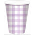 Pastel Purple Gingham HC Paper Cup 266ml 8pk