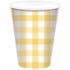 Pastel Yellow Gingham HC Paper Cup 266ml 8pk