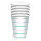 Tableware - Cups Robin Egg Blue Stripes Paper Cups FSC 266ml 8pk