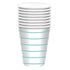 Robin's Egg Blue HC Stripe Paper Cups 266ml 8pk