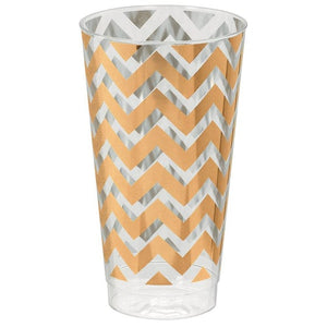 Tableware - Cups Rose Gold Premium Chevron Tumblers 473ml 16k