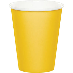 Tableware - Cups School Bus Yellow Paper Cups 266ml 24pk