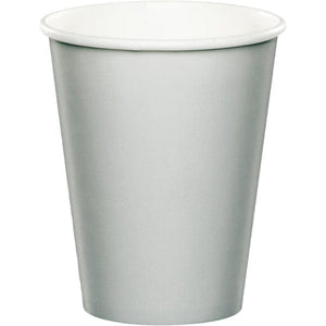 Tableware - Cups Shimmering Silver Paper Cups 266ml 24pk