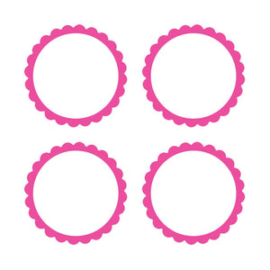 Tableware - Drink Markers, Labels & Blackboards Bright Pink Scalloped Labels 5cm 5pk