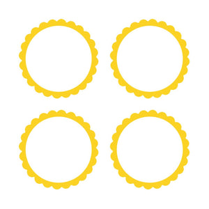 Tableware - Drink Markers, Labels & Blackboards Sunshine Yellow Scalloped Labels 5cm 5pk