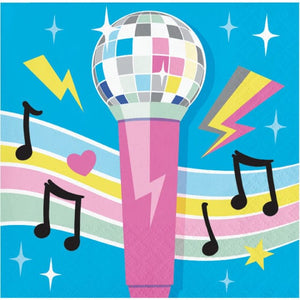 Tableware - Napkins Birthday Beats Beverage Napkins 12.7cm x 12.7cm 16pk