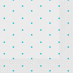 Tableware - Napkins Caribbean Blue Dots Beverage Napkins 2-Ply FSC 16pk