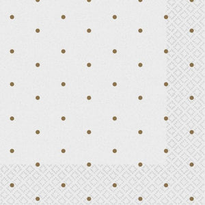 Tableware - Napkins Gold Dots Beverage Napkins 2-Ply FSC 16pk