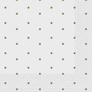 Tableware - Napkins Gold Dots Beverage Napkins 2-Ply FSC 16pk