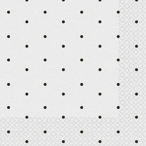 Tableware - Napkins Jet Black Dots Beverage Napkins 2-Ply FSC 16pk