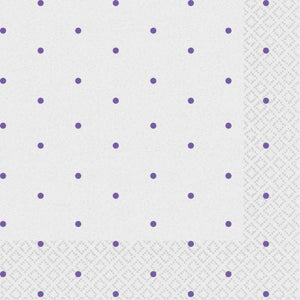 Tableware - Napkins New Purple Dots Beverage Napkins 2-Ply FSC 16pk