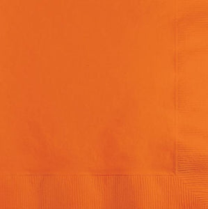 Tableware - Napkins Orange Beverage Napkins 25cm x 25cm 50pk