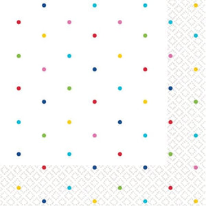 Tableware - Napkins Rainbow Dots Beverage Napkins 2-Ply FSC 16pk