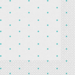 Tableware - Napkins Robin Egg Blue Dots Beverage Napkins 2-Ply FSC 16pk