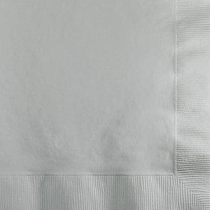 Tableware - Napkins Shimmering Silver Beverage Napkins 25cm x 25cm 50pk