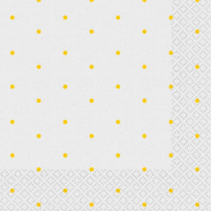 Tableware - Napkins Sunshine Yellow Dots Beverage Napkins 2-Ply FSC 16pk