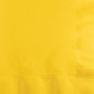 Tableware - Napkins Yellow Beverage Napkins 25cm x 25cm 50pk