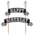 Happy Birthday Black Cake Pick 21.5cm x 22.8cm Each