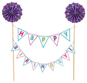 Tableware - Picks, Stirrers & Skewers Happy Birthday Brights Cake Pick 23.4cm x 27.3cm Each