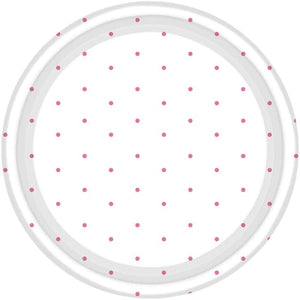 Tableware - Plates Bright Pink Dots NPC Round Paper Plates FSC 17cm 8pk