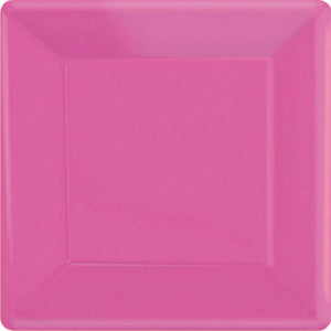 Tableware - Plates Bright Pink Square NPC Paper Dinner Plates FSC 23cm 20pk