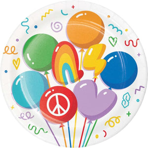 Tableware - Plates Bubbly Birthday Round NPC Paper Plates 18cm 8pk