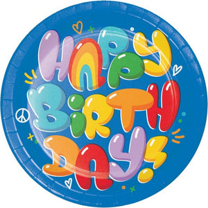 Tableware - Plates Bubbly Birthday Round NPC Paper Plates 23cm 8pk