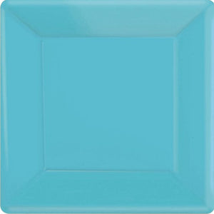 Tableware - Plates Caribbean Blue NPC Square Paper Plates FSC 23cm 20pk