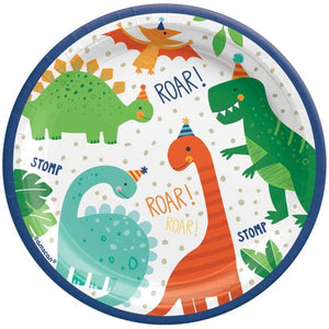 Tableware - Plates Dino-Mite Party Dinosaur NPC Round Paper Plates FSC 17cm 8pk