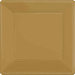 Tableware - Plates Gold NPC Square Paper Plates FSC 23cm 20pk