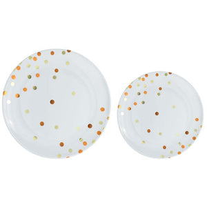 Tableware - Plates Orange Peel Dots Hot Stamped Premium Plastic Plates 20pk