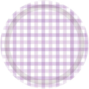 Tableware - Plates Pastel Purple Gingham NPC Paper Plate FSC 23cm 8pk