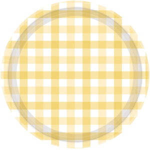 Tableware - Plates Pastel Yellow Gingham NPC Paper Plate FSC 17cm 8pk