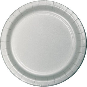 Tableware - Plates Shimmering Silver Lunch Paper Plates 18cm 24pk