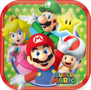 Tableware - Plates Super Mario Brothers Square NPC Paper Plates 17cm 8pk