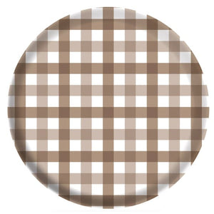 Tableware - Plates Teddy Brown Gingham Melamine Plate 26cm 4pk