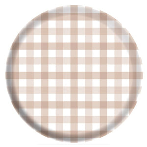 Tableware - Plates White Sand Gingham Melamine Plate 26cm 4pk