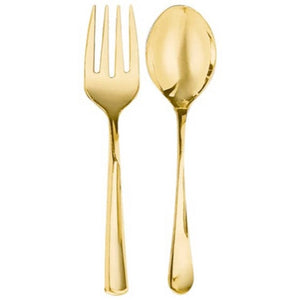 Tableware - Spoons, Forks, Knives & Tongs Gold Premium Serving Spoons & Forks Set