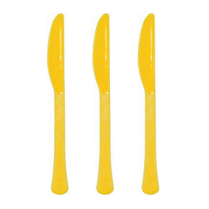 Tableware - Spoons, Forks, Knives & Tongs Yellow Sunshine Premium Plastic Knives 20pk