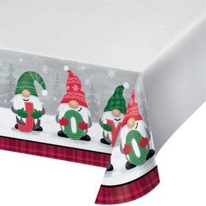 Tableware - Table Covers Holiday Gnomes Border Print Paper Tablecover 137cm x 259cm Each