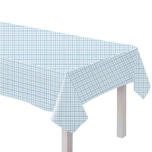 Tableware - Table Covers Pastel Blue Gingham Paper Tablecover FSC Each