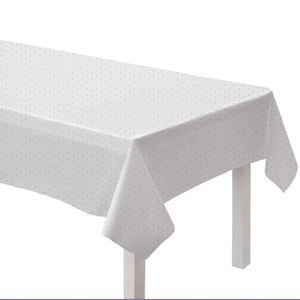 Tableware - Table Covers Robin's Egg Blue Dots Paper Tablecover FSC 137cm x 274cm Each