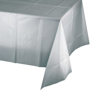 Tableware - Table Covers Shimmering Silver Plastic Tablecover 137cm x 274cm Each