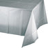 Shimmering Silver Plastic Tablecover 137cm x 274cm Each